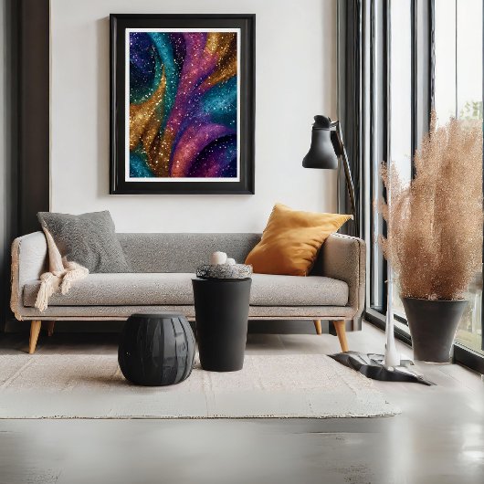 Glitter Abstract roze kunst Poster