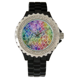 Glitter Abstracte geometrische octagon Horloge