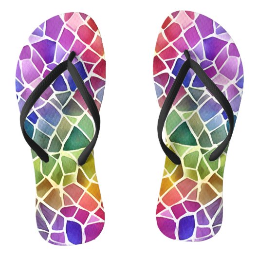 Glitter Abstracte geometrische octagon Teenslippers (Voetbed)