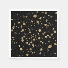 Glitter Abstracte Paint Splatter Stippen Gold Blac Servet