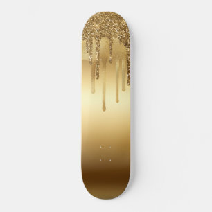 Glitter-accessoires met gouden verf, met reserveon persoonlijk skateboard