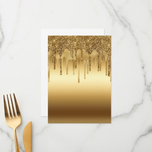 Glitter-accessoires met gouden verf voor inktpatro menu (Voorkant / Achterkant in situ)