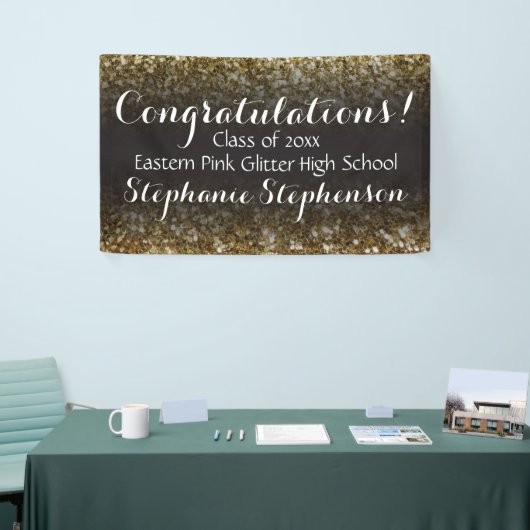 Glitter achtergrond Gold Graduation Party Banner (Beurs)