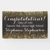 Glitter achtergrond Gold Graduation Party Banner (Horizontaal)