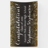 Glitter achtergrond Gold Graduation Party Banner (Verticaal)