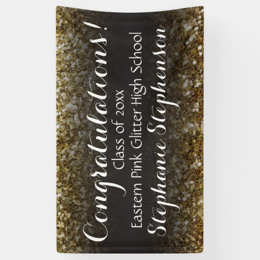 Glitter achtergrond Gold Graduation Party Banner (Verticaal)