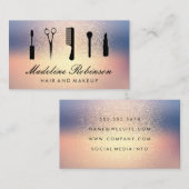 Glitter Achtergrond | Make-up en Haar Gereedschap Visitekaartje (Voorkant / Achterkant)