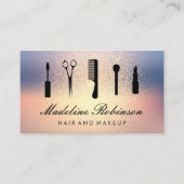 Glitter Achtergrond | Make-up en Haar Gereedschap Visitekaartje (Voorkant)