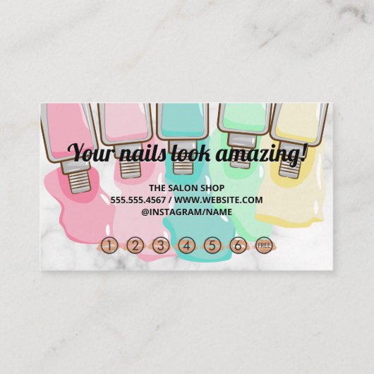 Glitter achtergrond | Manicure nagellak vloeistof Klantenkaartje (Achterkant)