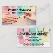 Glitter achtergrond | Manicure nagellak vloeistof Klantenkaartje (Voorkant / Achterkant)