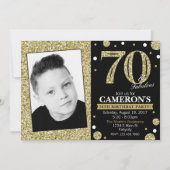 Glitter Adult Milestone Birthday Foto Uitnodiging (Voorkant)