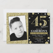 Glitter Adult Milestone Birthday Foto Uitnodiging (Voorkant)