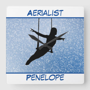 Glitter Aerialist Vierkante Klok