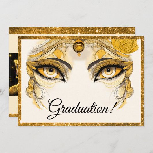 Glitter Afstudeerder Kaart (Voorkant / Achterkant)