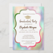 Glitter Afstudeerder Pet Colorful Holographic Afst Kaart (Voorkant)