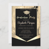 Glitter Afstudeerder Pet, Confetti Gold Marble Afs Kaart (Voorkant)