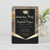 Glitter Afstudeerder Pet, Confetti Stone Marble Af Kaart (Staand voorkant)