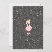 Glitter Afstudeerder Pet, Confetti, wijn, Flamingo Kaart (Achterkant)