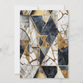 Glitter Afstudeerder Pet, Geometrisch Marmer Afstu Kaart (Achterkant)