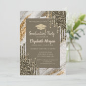 Glitter Afstudeerder Pet, Gold Drivers, Glitter Af Kaart (Staand voorkant)