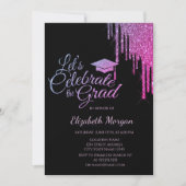 Glitter Afstudeerder Pet, kleurrijk glitter Afstud Kaart (Voorkant)