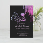 Glitter Afstudeerder Pet, kleurrijk glitter Afstud Kaart (Staand voorkant)