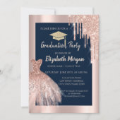 Glitter Afstudeerder Pet, Roos Gold Drids, Dress N Kaart (Voorkant)