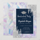 Glitter Afstudeerder Pet, Silver Drivers, Opal Hol Kaart (Voorkant / Achterkant)