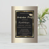 Glitter Afstudeerhoed Champagne Afstuderen Kaart (Staand voorkant)