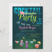 Glitter afstudeerhoed, Cocktail afstuderen Kaart (Voorkant)