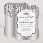 Glitter afstudeerhoed, Drips afstuderen Kaart (Voorkant / Achterkant)