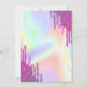 Glitter afstudeerhoed, Drips holografisch afstuder Kaart (Achterkant)