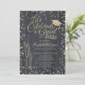 Glitter Afstudeerhoed, Glas Diamanten Afstuderen Kaart (Staand voorkant)