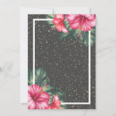 Glitter afstudeerhoed,Hibiscus,Confetti Afstuderen Kaart (Achterkant)