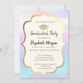 Glitter afstudeerhoed Holografisch afstudeerfeestj Kaart (Voorkant)