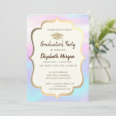 Glitter afstudeerhoed Holografisch afstudeerfeestj Kaart (Staand voorkant)