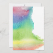 Glitter afstudeerhoed, waterverfspatten kaart (Achterkant)