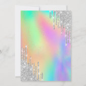 Glitter afstudeerhoed,Zilveren druppels,Regenboog  Kaart (Achterkant)