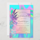 Glitter afstudeermuts, ananas holografisch kaart (Voorkant)