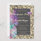 Glitter afstudeermuts, Ananas, Lovertjes Kaart (Voorkant)