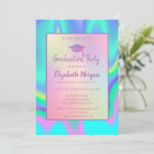 Glitter afstudeermuts holografische afstuderen kaart (Staand voorkant)