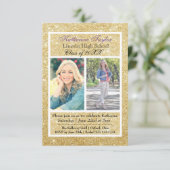 Glitter Afstuderen Aankondiging 2 Foto's 3x5 (Staand voorkant)