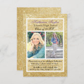 Glitter Afstuderen Aankondiging 2 Foto's 3x5 (Voorkant / Achterkant)