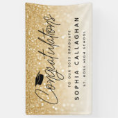 Glitter Afstuderen Gefeliciteerd banner (Verticaal)