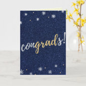 Glitter Afstuderen Kaart (Gele Bloem)