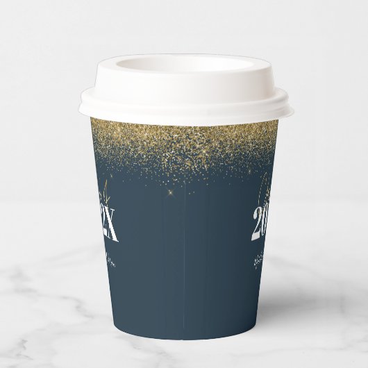 glitter - afstuderen van blauwe en goudklasse van papieren bekers (Rechts)