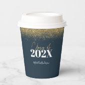 glitter - afstuderen van blauwe en goudklasse van papieren bekers (Voorkant)