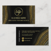 Glitter Agate Black en Gold Parfume Visitekaartje (Voorkant / Achterkant)