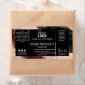 Glitter Agate Black en Roos Gold Product Labels (Insitu)