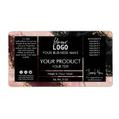 Glitter Agate Black en Roos Gold Product Labels (Voorkant)